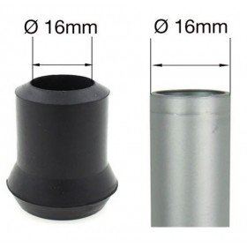 Days, embout de canne en caoutchouc très solide, 16 mm, lot de 10, noir, embout de rechange pour canne et mobilier, prise amé