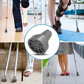 Douilles en caoutchouc Coussinet antidérapant rotatif à 360° Bâton de pied en caoutchouc Coussinet pour béquilles Extrémité d