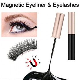 ILantule 3 Paires Faux Cils Magnétique,De Cils Magnétique Peuvent être Réutilisés,Faux Cils Magnétique Eyeliner Kit,Naturel F