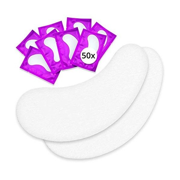 Patch pour Extension Cils,50 paires de Patchs rehaussement de cils, non pelucheux, gel patch yeux, Pad Eye Masque, teinture c