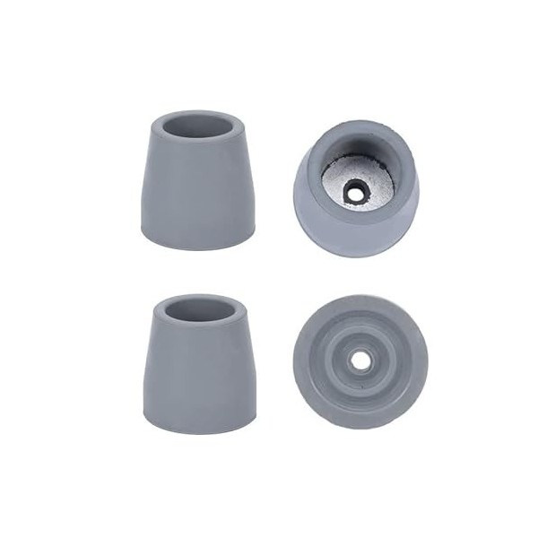 Embouts de déambulateur en caoutchouc de 3,8 cm très résistants, gris, lot de 4 , embouts de rechange pour marcheurs, commod