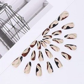 Vatocu Lot de 24 faux ongles courts à paillettes en forme de ballerine - Pour femmes et filles