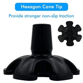 XSL Embout de canne – Remplacement de 1,9 cm – Caoutchouc robuste autoportant 6 pieds de support de remplacement pour canne d