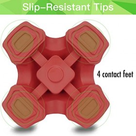 Waydaw Cane Tip - Patins de pied en caoutchouc Quad Rouge