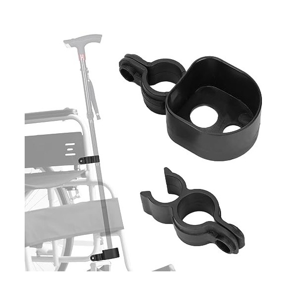 Support de Canne pour Déambulateur, Support de Bâton Marche pour Fauteuil Roulant Support de Canne Pratique Support de Béquil