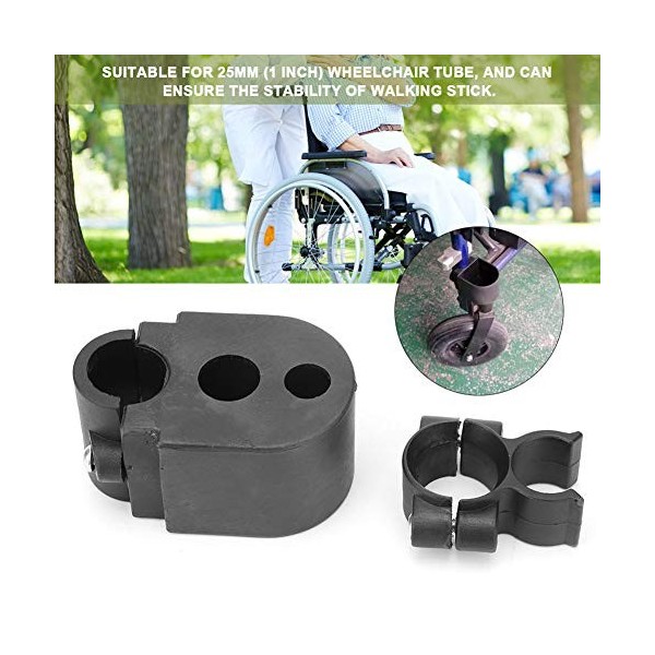 Support de Bâton de Marche, Support de Canne pour Fauteuil Roulant Support de Béquille Polyvalent pour Fauteuil Roulant, Supp