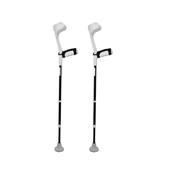 KMINA - Béquilles avec Coussinet x2 unités , Béquilles Médicales Adultes Ergonomique, Canne Anglaise Adulte, Béquille Orthop