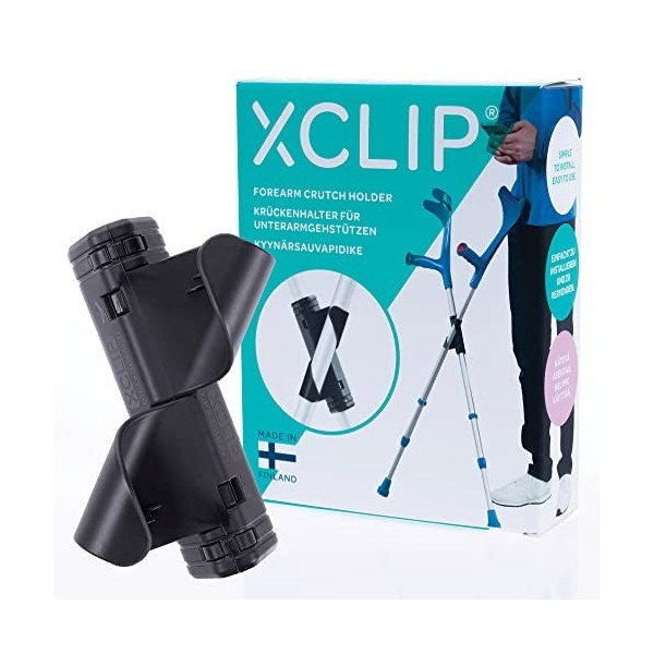 XCLIP Support de béquille à emporter pour les déplacements – Support pour béquilles, aide à la marche, béquilles, béquilles o