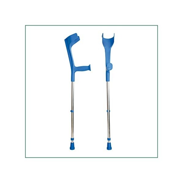 ORTONES | Pack de 2 Béquilles Ajustables en Aluminium pour Adultes | Couleur Bleu.