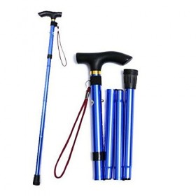 healifty Travel Trekking Collaps ible Cane poignets gehstock antidérapant Bleu 