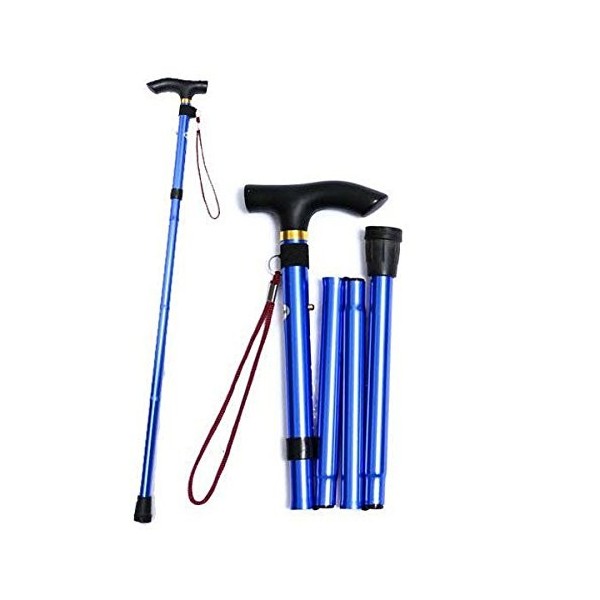 healifty Travel Trekking Collaps ible Cane poignets gehstock antidérapant Bleu 