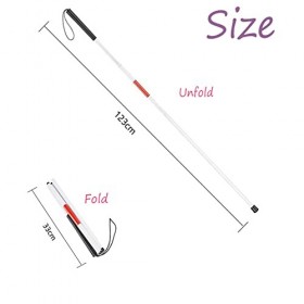 Canne Aveugle, Canne Aveugle Pliable, 4-Sections Canne Aveugle Pliante Canne de Marche pour Aveugles Bâton de Marche Aveugle 