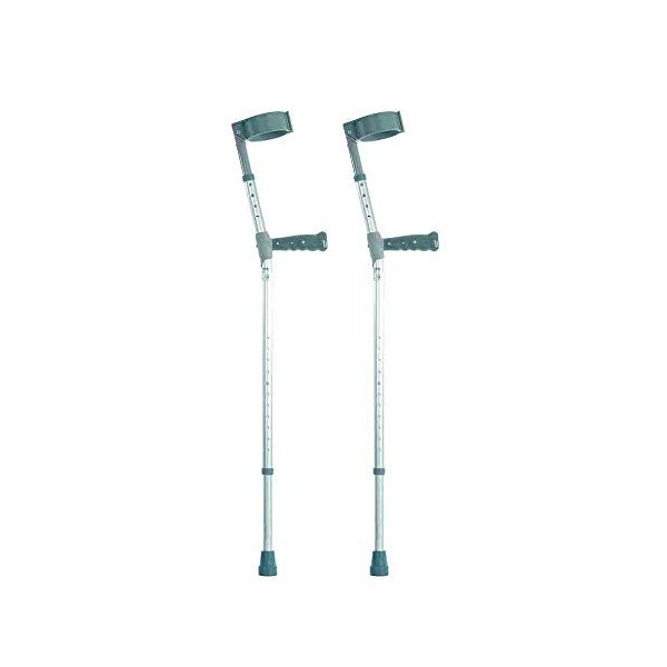 NRS Healthcare Double Adjustable Crutches with PVC Handle - Extra Long - Pair Eligible for VAT Relief in The UK 