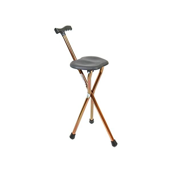 Pepe - Canne de Marche avec Siège Hauteur 82 cm, Non Réglable , Pliante Portable, Aluminium Siège Canne, Canne Tabouret 3 Pi