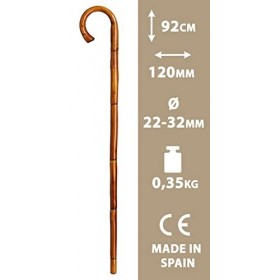 Canne en Bois de châtaignier décorée de Rayures Marron foncé 506 