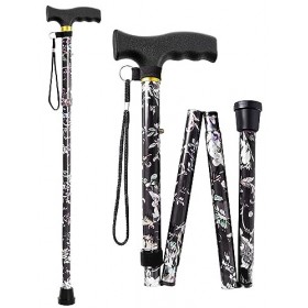 Canne de marche pliable facile pour homme et femme – Design floral – Canne de marche pliable et extensible pour homme handica