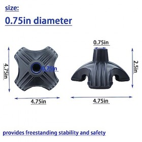 Urge Medical Cane Tip – Patin de remplacement en caoutchouc pour cannes de marche – 4 points stables – Support de trépied à q