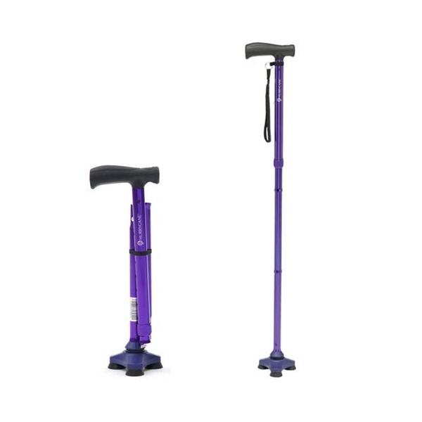 Canne de marche Hurrycane tout terrain, pliante, sangle de poignet