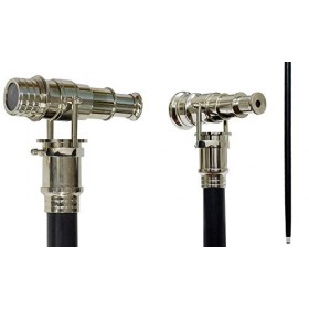 Miniature de Collection en Bois Canne 96,5 cm en Laiton w Longue poignée Télescope Cadeau