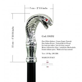 CAVAGNINI Cannes de marche Cobra aux yeux rouges - Élégante canne de marche personnalisée de luxe décorative vieille personne