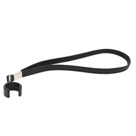 Lifeswonderful - Sangle Dragonne Courroie en Similicuir pour Canne Bâton de Marche Noir 