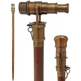 Canne nautique en laiton antique à trois volets