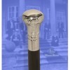 Medieval Replicas Classic Canes -Canne de marche noire élégante avec son embout chromé-Hauteur: 92cm