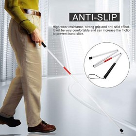 Bâton de Marche pour aveugles, bâton Pliant en Aluminium Anti-dérapant de Nuit réfléchissant Meilleure béquille de mobilité p