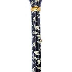 Canne pliable Seeschwalbe - Colorée - Tendance - Réglable en hauteur - Poignée Derby - En métal léger - Bague en laiton éléga