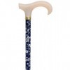 Canne réglable Derby Bleu marine/blanc Motif floral