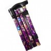 Walking Sticks Petite canne pliable Motif floral violet