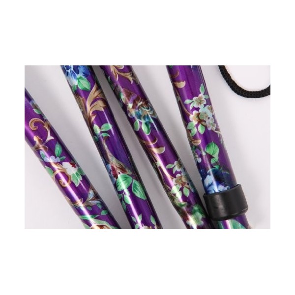 Flissy Canne légère Motif floral Violet