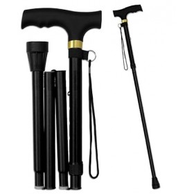 Aspect Canne de marche pliable pour homme et femme | Canne de marche réglable avec poignée ergonomique et dragonne | Canne lé