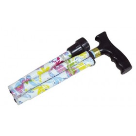 Aidapt VP155KF Canne extensible avec manche en bois Motif fleuri 