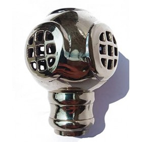 Yusra Gifts Casque de plongée antique en laiton massif avec poignée pour canne de marche