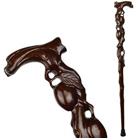 WoodeWalking Stick Canne Solide Béquilles en Bois Massif, Canne de Marche Solide légère pour Personnes handicapées et âgées, 