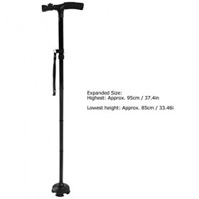 MINGZHE Canne Pliable Magique avec Lampe Canne Rétractable à Cinq Sections pour Les Personnes Âgées Béquilles Télescopiques e