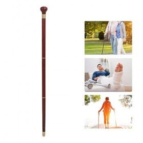 Bâton de Marche pour Personnes âgées, Poignée Ronde, Bâton de Marche en Bois Portable à 3 Sections pour la Marche de Rééducat