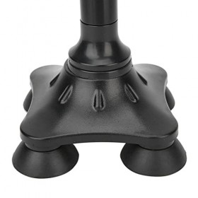 Canne en Alliage Daluminium Réglable en Hauteur avec Poignée en T, Base Pivotante à 4 Dents pour Poignée Tout Terrain, Canne