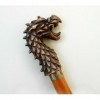Orca International Co. Canne de marche vintage en bois avec poignée en forme de tête de dragon