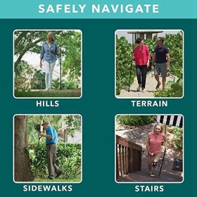 Béquilles Pliantes de sécurité de Type S, bâton de Marche randonnée Marche Hommes antidérapants, pour Personnes âgées, Adulte