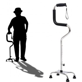 Canne en aluminium réglable en hauteur pour homme, femme, personnes âgées, bâtons de marche déquilibre avec base centrale à 