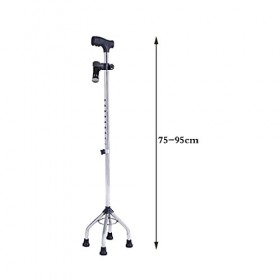 Béquille de Vieil Homme Quatre Pieds réglable maladroite - Marcheur en Alliage daluminium antidérapant réglable avec Canne d