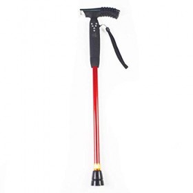 Canne de marche multifonctionnelle intelligente avec éclairage ancien radio en alliage daluminium réglable en hauteur, béqui