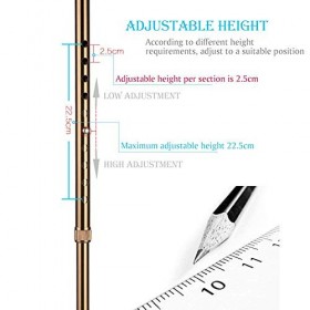 Canne de Marche pour Personnes âgées Poignée Ergonomique Béquille Extérieure Antidérapante Multifonction Télescopique Canne R