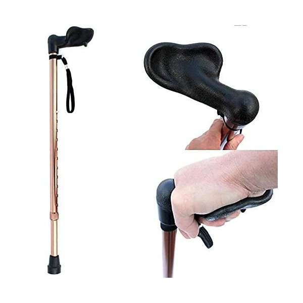 Old Man Comfy Grip Stick Main Droite Canne de Marche à 13 Niveaux réglables pour Le Soutien et la stabilité Poignée profilée