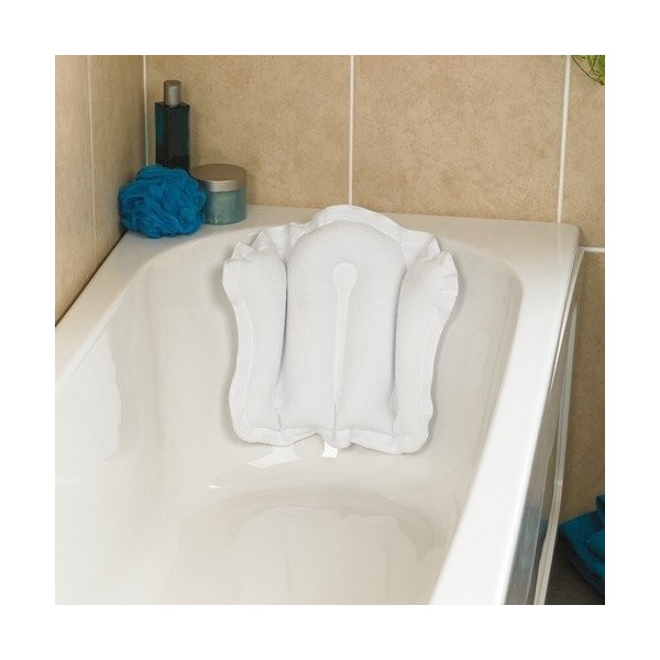 Oreiller de bain gonflable Homecraft, coussin de bain confortable pour la tête, le cou et le dos, ventouses antidérapantes et