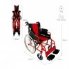 Mobiclinic, Fauteuil roulant pliant, Mod. Torre, Aluminium, Double système de freinage, Repose-pieds et Accoudoirs rabattable