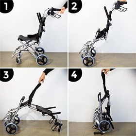 Mobiclinic, Fauteuil roulant Transit, Modèle Neptuno, Aluminium, Pliant, Frein sur poignées, Marque européenne, Repose-pieds 