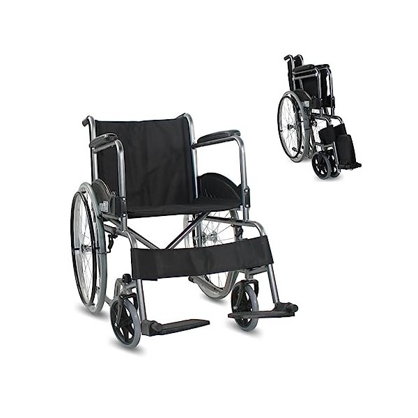 Mobiclinic, Fauteuil roulant pour personnes handicapées, Alcazaba, Pliant, Siège 46 cm, Automoteur, Résistant, Marque europée